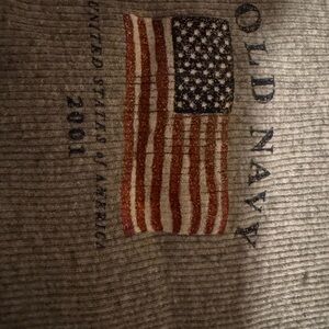 Old Navy Gray Sweater with American Flag Design